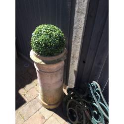 Vintage rustic Victorian chimney pot planer garden ornament shop prop display wedding