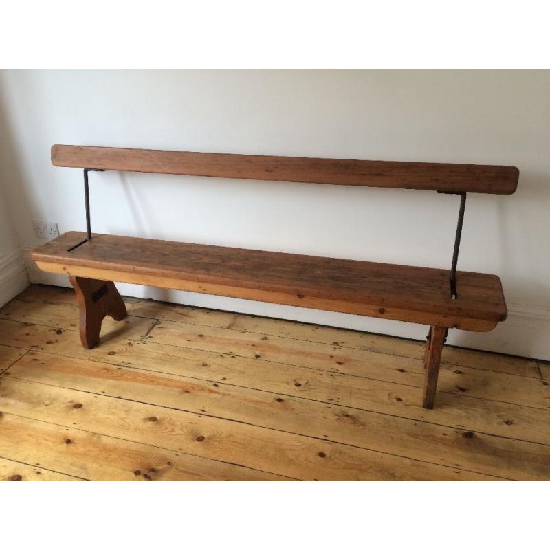 Vintage Antique 1930s ? 6 ft Railway Reversible Bench Lovely Pitch Pine