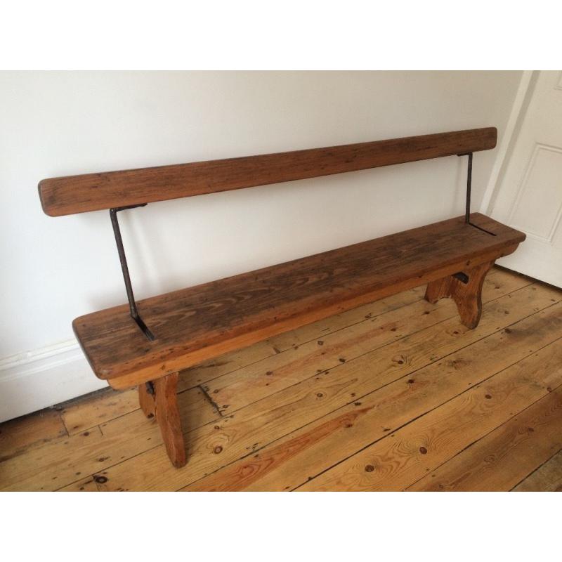 Vintage Antique 1930s ? 6 ft Railway Reversible Bench Lovely Pitch Pine