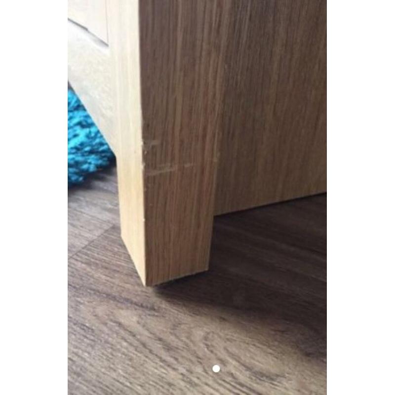Large oak effect TV unit