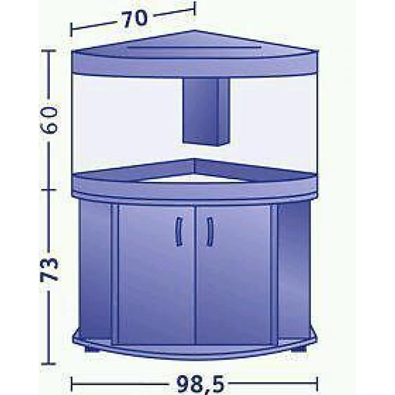 Trigon 190 corner fish tank and cabinet in beech