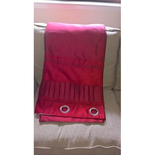 RED FAUX SILK CURTAINS