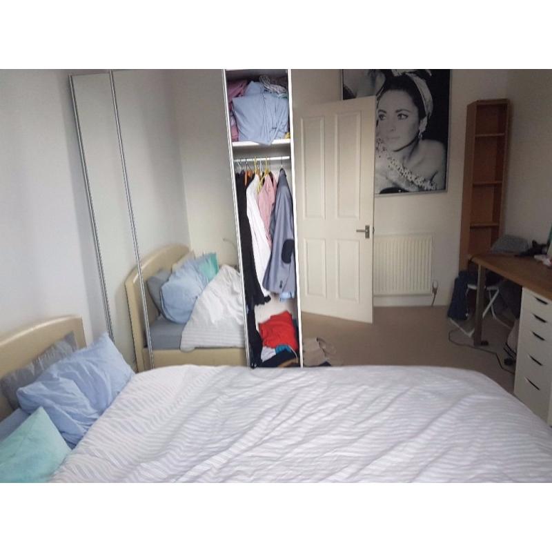 Spacious double bedroom in quiet flat.