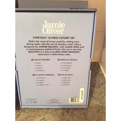 Jamie oliver 16 piece high polished cutlery set. 4 boxes available, brand new.