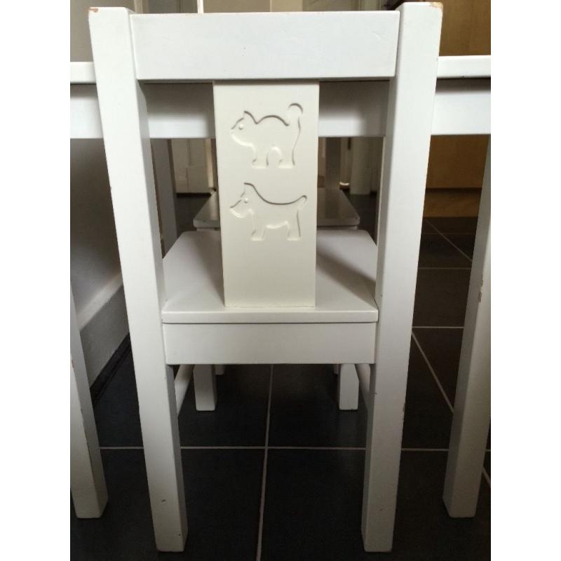 IKEA Kids Table & Chairs Set White