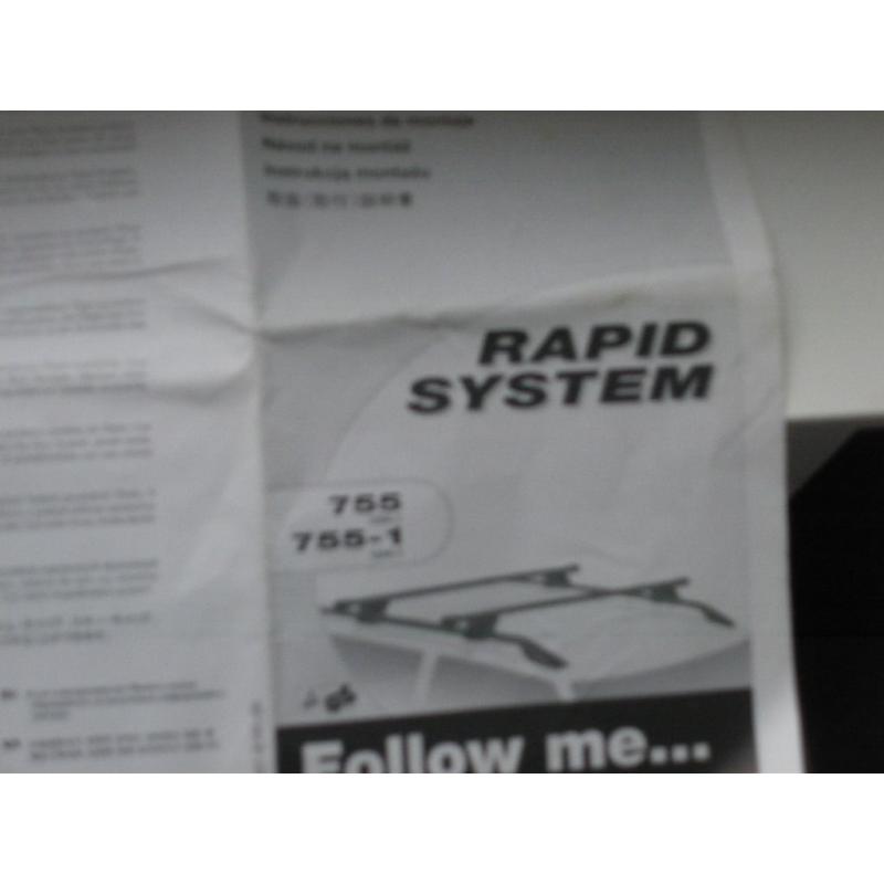 thule rapid system 755 and 755-1 roof bars for cars with rails for sale