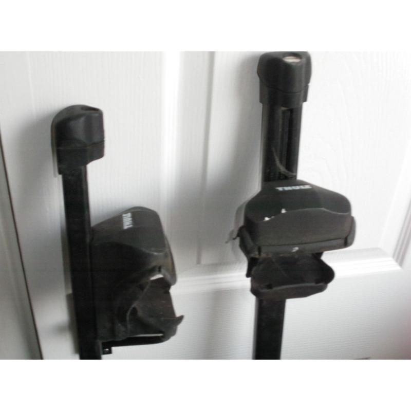 thule rapid system 755 and 755-1 roof bars for cars with rails for sale