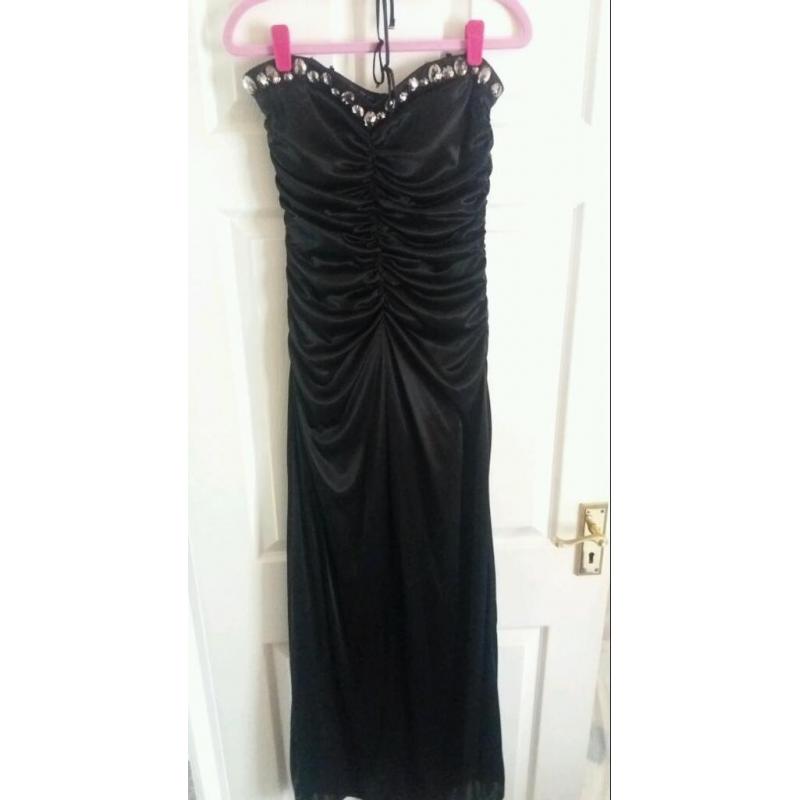 Floor length black dress
