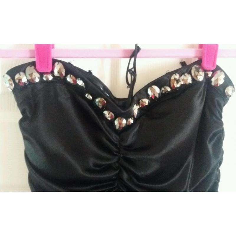 Floor length black dress