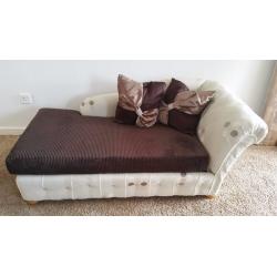 STYLISH REFURBISHED CHAISE LOUNGE SOFA BED FOR SALE.