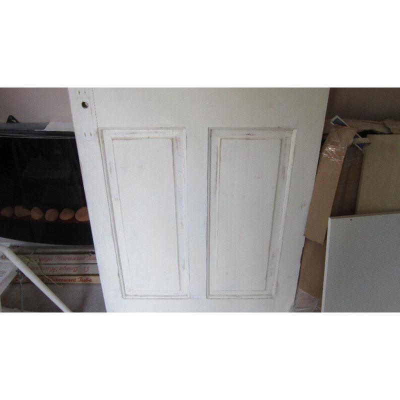 LOVELLY REALLY HEAVY SOLID PINE DOOR I/2 GLACED