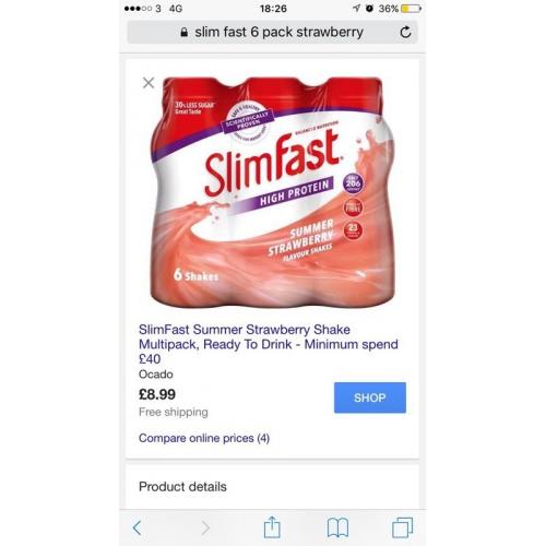 Slimfast strawberry shakes