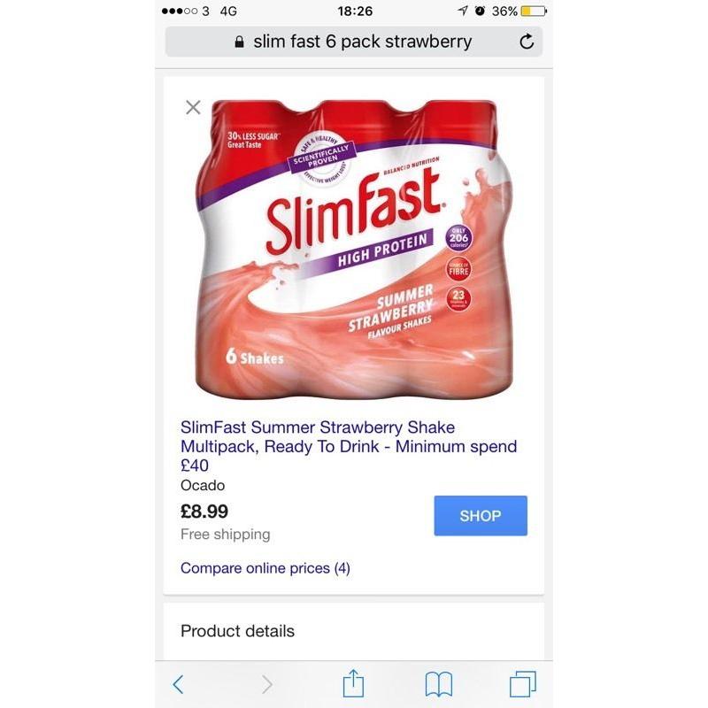 Slimfast strawberry shakes