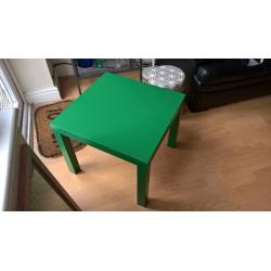 Small green coffee side table. Ikea Lack. As New