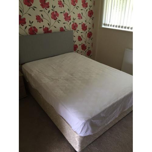 NEVER USED! Double divan bed (1 month old!) with or without mattress!