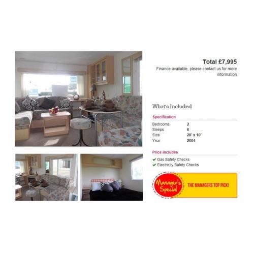 CHEAP STATIC CARAVAN, NOT AMBLE LINKS, NOT WHITLEY BAY, NOT HAVEN, FINANCE AVAILABLE, CALL NOW !!!