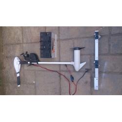 Osapian 40lbs Electric Boat Trolling Outboard Motor + Leisure Battery, motor mount bracket