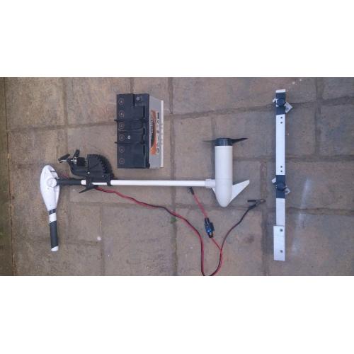 Osapian 40lbs Electric Boat Trolling Outboard Motor + Leisure Battery, motor mount bracket