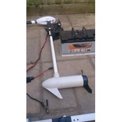 Osapian 40lbs Electric Boat Trolling Outboard Motor + Leisure Battery, motor mount bracket