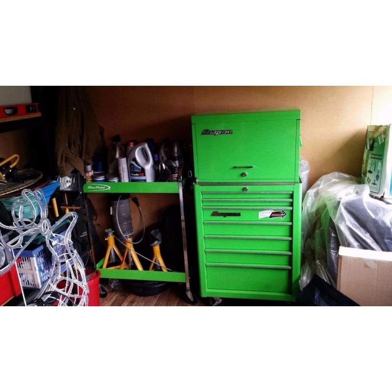 Snap-on tool box, bluepoint trolly & tools for sale.