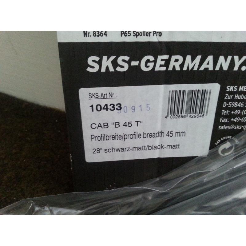 SKS 700c Bluemels Mudguard Bicycle Fenders New Set Front & Rear Matt Black 45mm wide