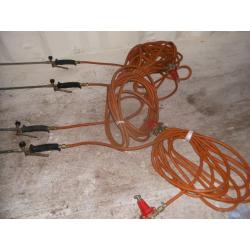 Double head propane gas torch with 1m extended neck, long hose & regulator