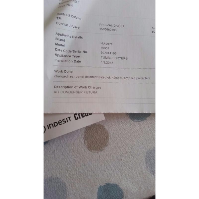 Hotpoint condenser tumble dryer