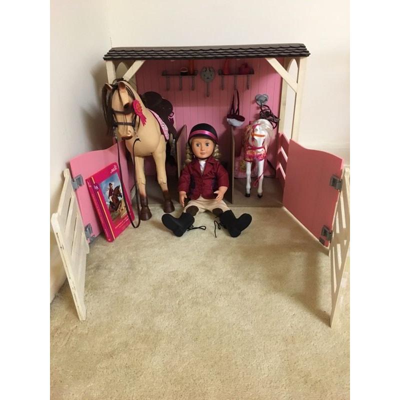 Our generation stable, 2 horses and lily-Anna doll