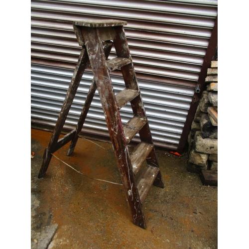 vintage wooden step ladders