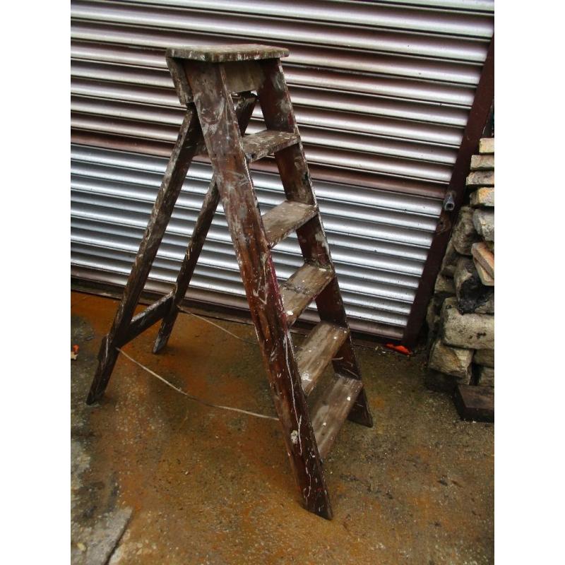 vintage wooden step ladders