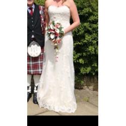 250 O/O Maggie Sottero 'Emma' champagne & Ivory lace