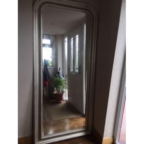 Large silver framed Ikea mirror