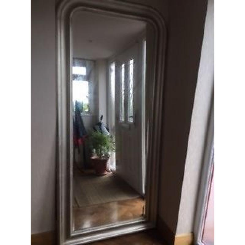 Large silver framed Ikea mirror