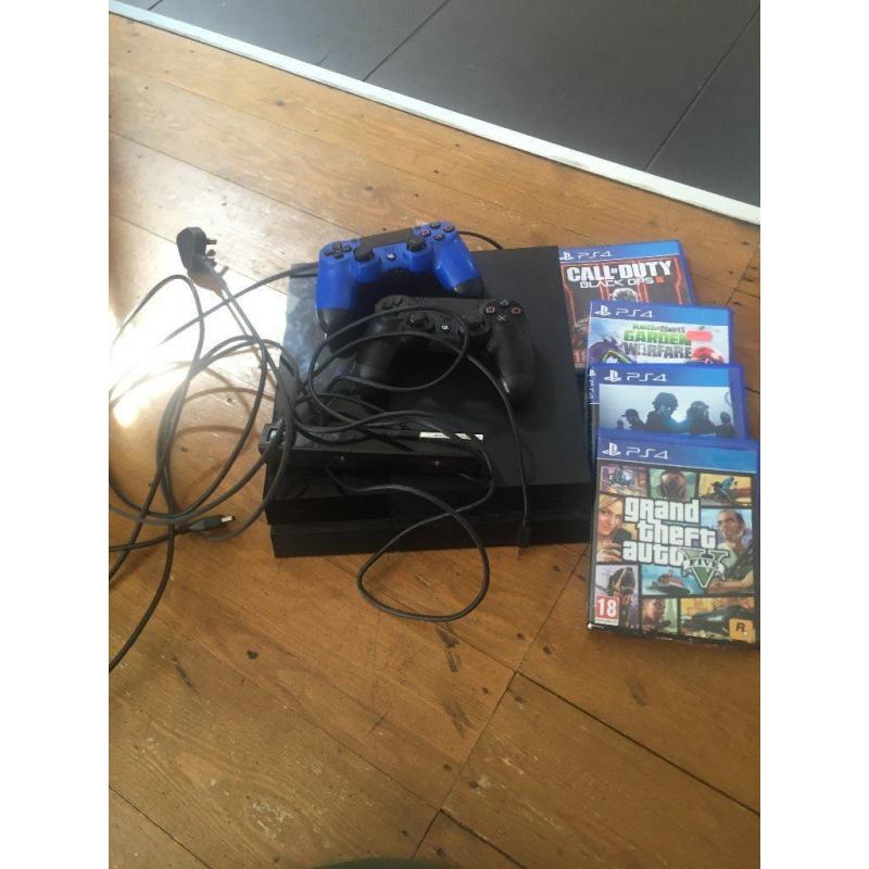PS4 for sale, perfect working order, 2tb HDD, 2 controllers, PS Camera, all wires, 4 games on DVD
