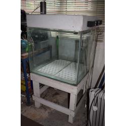 FISH TANK WITH STAND AND HOOD.