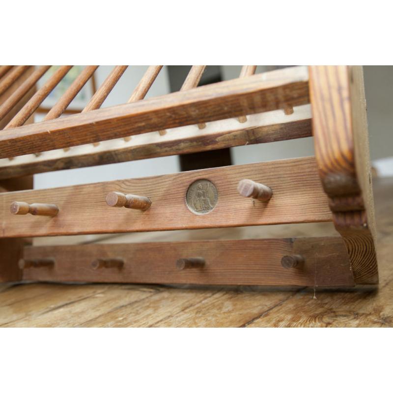 Large Old pine Penny Plate Rack
