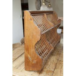 Large Old pine Penny Plate Rack