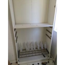 IKEA frosted glass doored wardrobes x two.