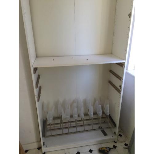 IKEA frosted glass doored wardrobes x two.