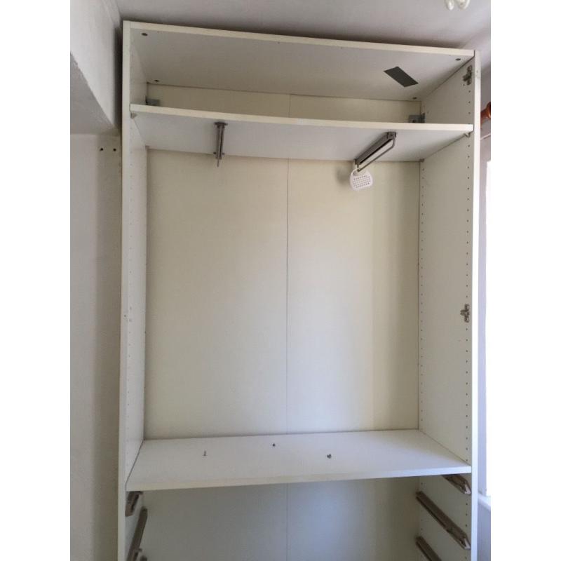 IKEA frosted glass doored wardrobes x two.