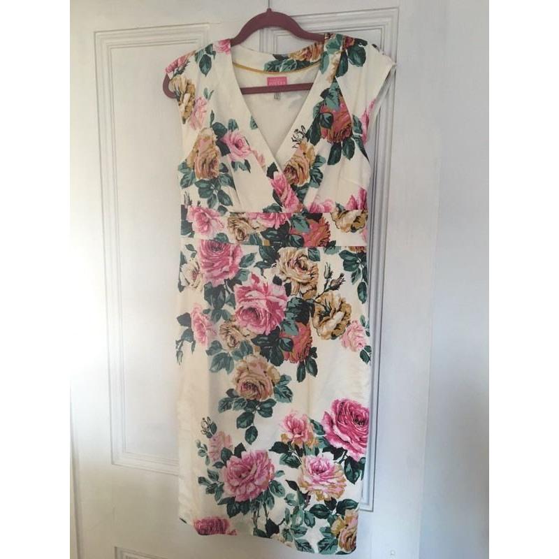 Joules cream floral dress size 12 - worn once