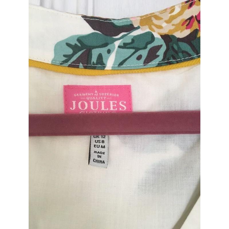 Joules cream floral dress size 12 - worn once