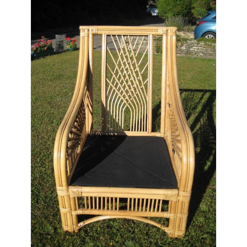 Two excellent conservatory chairs with cushions