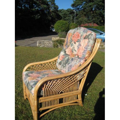 Two excellent conservatory chairs with cushions