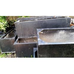 METALLIC SQUARE POTS 30 cm HIGH , 30 cm WIDE , 95 cm LONG
