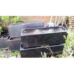 METALLIC SQUARE POTS 30 cm HIGH , 30 cm WIDE , 95 cm LONG