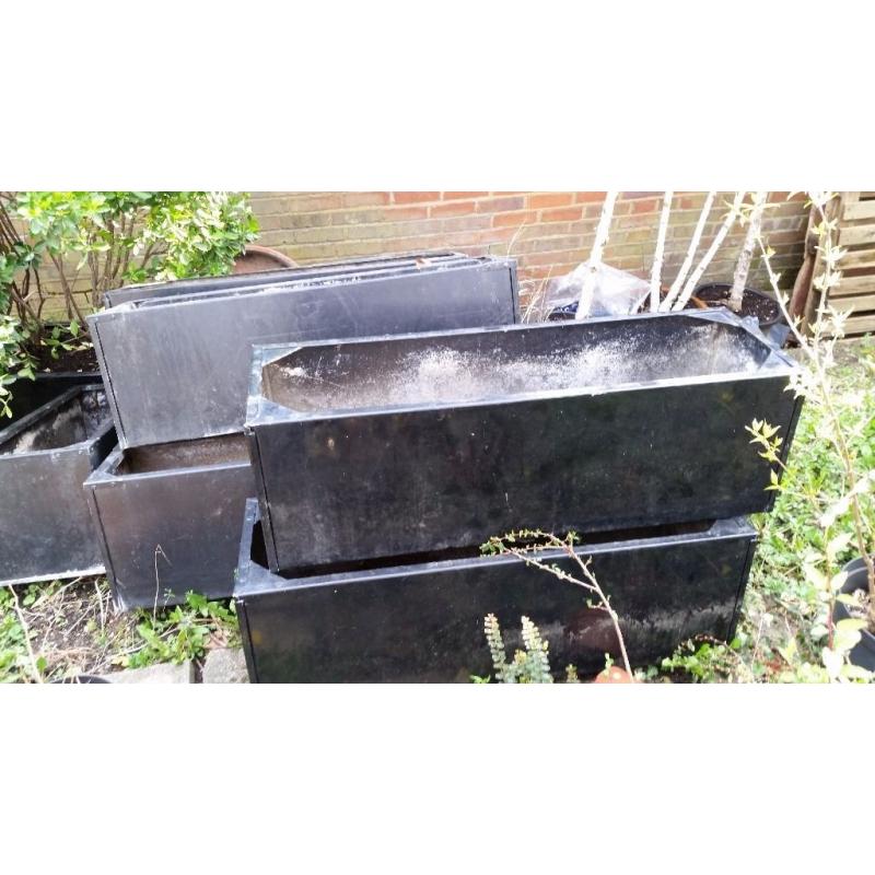 METALLIC SQUARE POTS 30 cm HIGH , 30 cm WIDE , 95 cm LONG