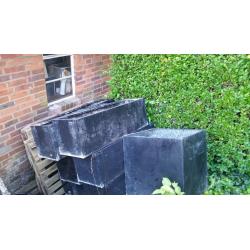 METALLIC SQUARE POTS 30 cm HIGH , 30 cm WIDE , 95 cm LONG