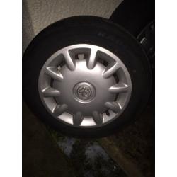 Set 4stud Vauxhall Astra corsa etc wheels & new tyres