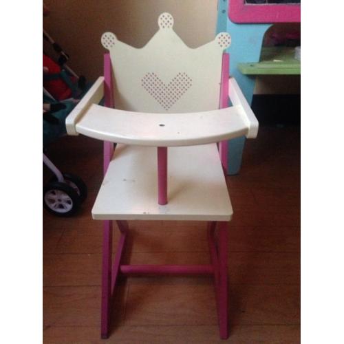 Dolls wooden high chair